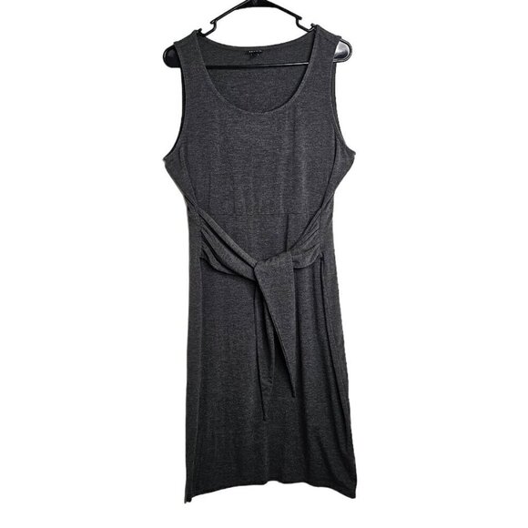 TORRID Casual Dress CHARCOAL GRAY size 0 12 L Tie Front Minimalist Neutral Cute - Picture 1 of 7